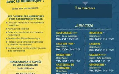 Les permanences des conseillers numériques JUIN 2026